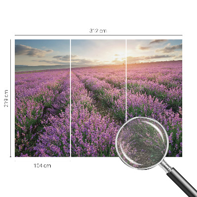 Mural decorativo con motivo de campos de lavanda