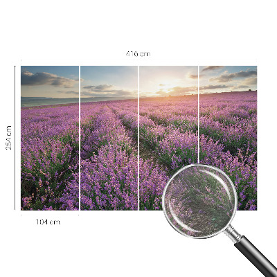 Mural decorativo con motivo de campos de lavanda