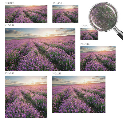Mural decorativo con motivo de campos de lavanda