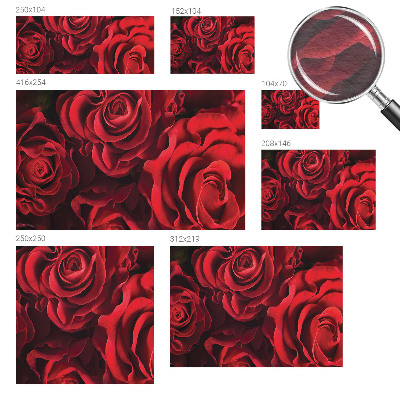 Fotomural decorativo para cabecero de cama con diseño de rosas rojas