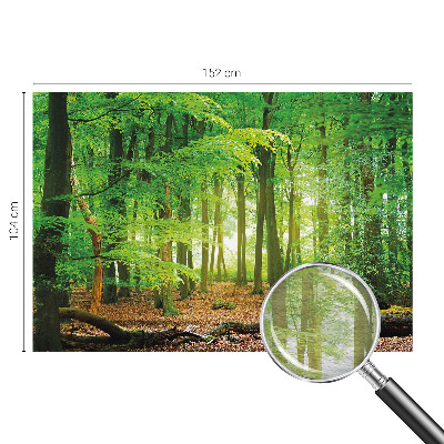 Papel mural con patrón decorativo con diseño de bosque en tonos verdes