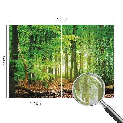 Papel mural con patrón decorativo con diseño de bosque en tonos verdes