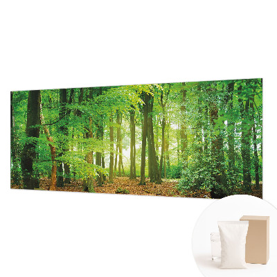 Papel mural con patrón decorativo con diseño de bosque en tonos verdes