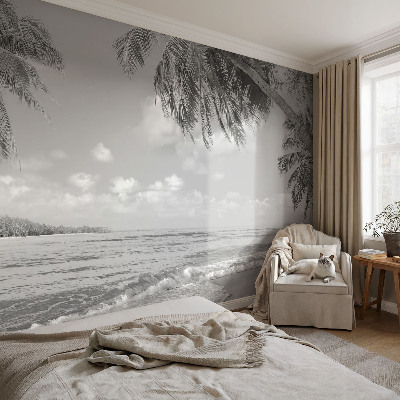 Mural de pared con estampado hermoso con motivo de paraíso tropical