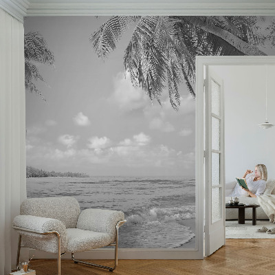 Mural de pared con estampado hermoso con motivo de paraíso tropical