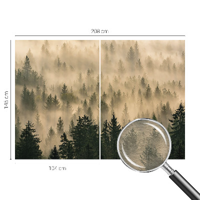 Mural de pared con estampado hermoso con motivo de niebla en el bosque