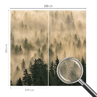Mural de pared con estampado hermoso con motivo de niebla en el bosque