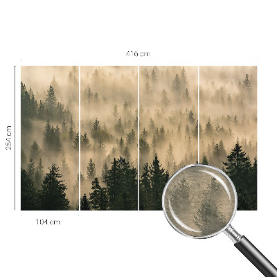 Mural de pared con estampado hermoso con motivo de niebla en el bosque