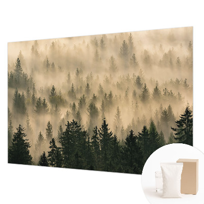 Mural de pared con estampado hermoso con motivo de niebla en el bosque
