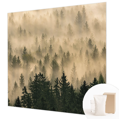 Mural de pared con estampado hermoso con motivo de niebla en el bosque