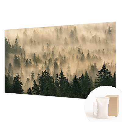 Mural de pared con estampado hermoso con motivo de niebla en el bosque