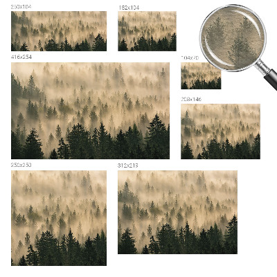 Mural de pared con estampado hermoso con motivo de niebla en el bosque