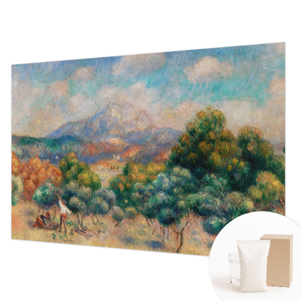 Papel mural texturado decorativo con diseño de paisaje de montaña