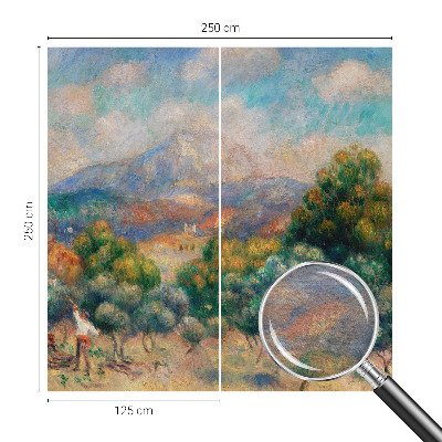 Papel mural texturado decorativo con diseño de paisaje de montaña