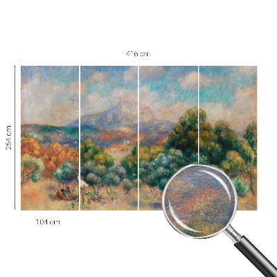 Papel mural texturado decorativo con diseño de paisaje de montaña