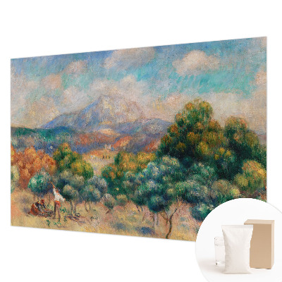 Papel mural texturado decorativo con diseño de paisaje de montaña