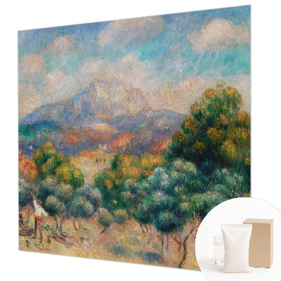 Papel mural texturado decorativo con diseño de paisaje de montaña