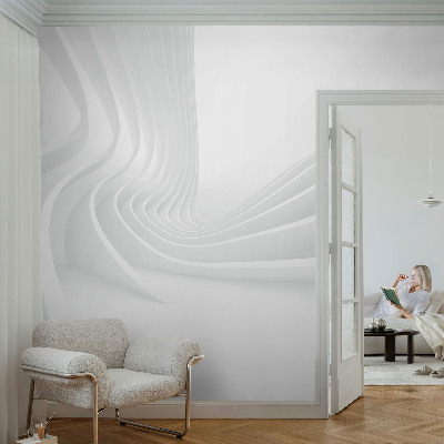 Fotomural decorativo para cabecero de cama con diseño de líneas fluidas