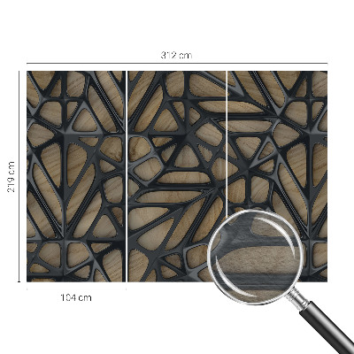 Papel mural texturado decorativo con diseño de rejilla imitación madera