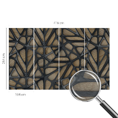 Papel mural texturado decorativo con diseño de rejilla imitación madera