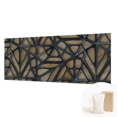 Papel mural texturado decorativo con diseño de rejilla imitación madera