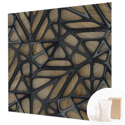 Papel mural texturado decorativo con diseño de rejilla imitación madera