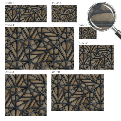 Papel mural texturado decorativo con diseño de rejilla imitación madera