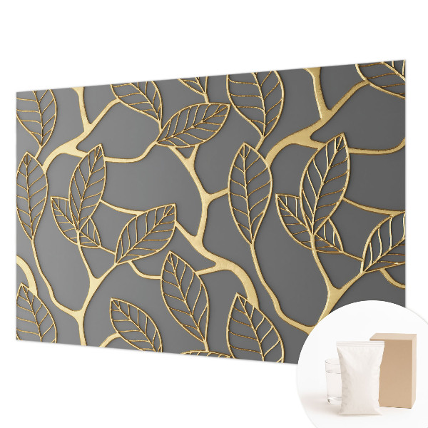 Papel mural con patrón decorativo con hojas elegantes