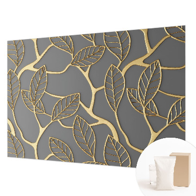 Papel mural con patrón decorativo con hojas elegantes