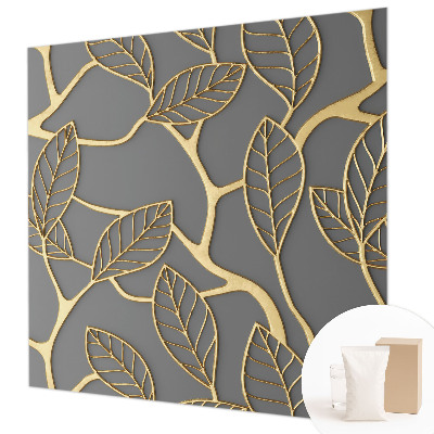 Papel mural con patrón decorativo con hojas elegantes