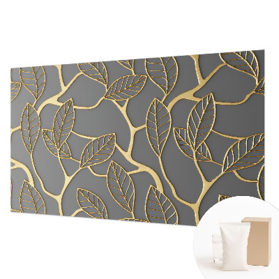 Papel mural con patrón decorativo con hojas elegantes