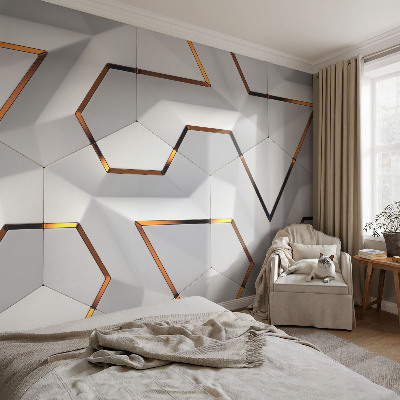 Papel mural texturado decorativo con patrones tridimensionales