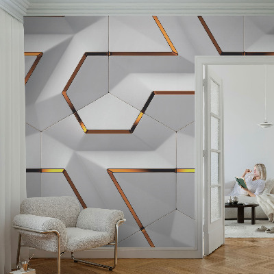 Papel mural texturado decorativo con patrones tridimensionales