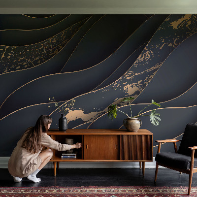 Mural decorativo con un diseño de ondas elegantes
