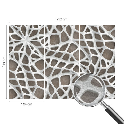 Fotomural decorativo para cabecero de cama con diseño geométrico en tonos rojos