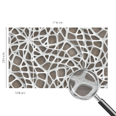 Fotomural decorativo para cabecero de cama con diseño geométrico en tonos rojos