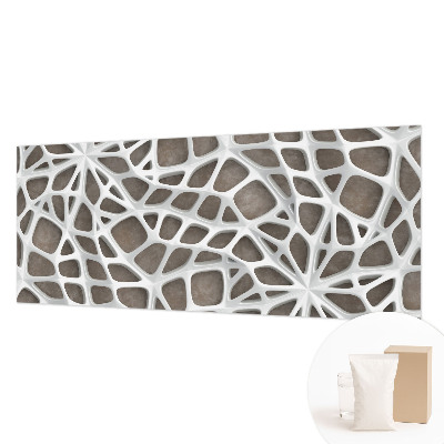 Fotomural decorativo para cabecero de cama con diseño geométrico en tonos rojos