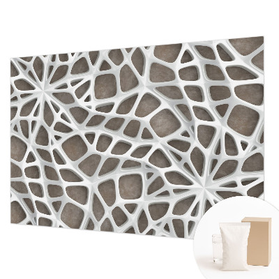 Fotomural decorativo para cabecero de cama con diseño geométrico en tonos rojos