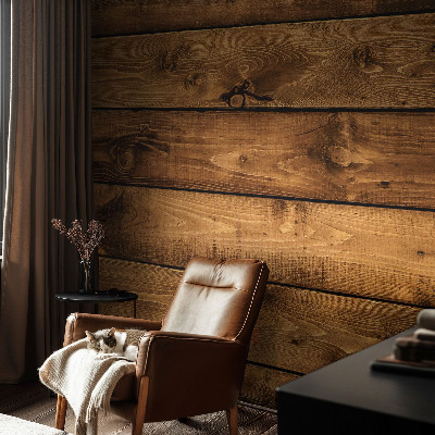 Papel mural con patrón decorativo con diseño de tablas de madera