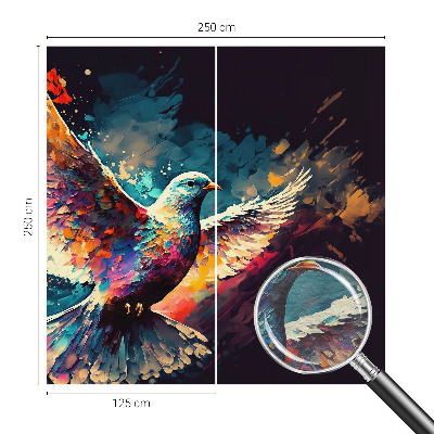 Fotomural decorativo para cabecero de cama con un pájaro colorido como motivo