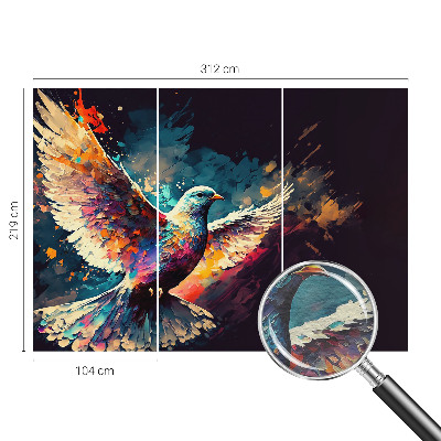 Fotomural decorativo para cabecero de cama con un pájaro colorido como motivo