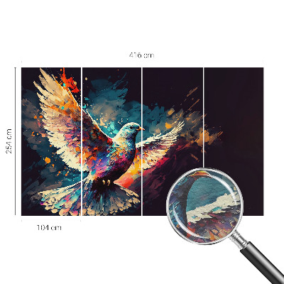 Fotomural decorativo para cabecero de cama con un pájaro colorido como motivo