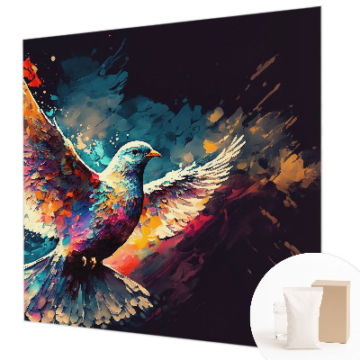Fotomural decorativo para cabecero de cama con un pájaro colorido como motivo