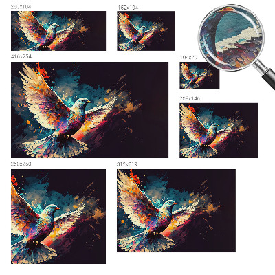 Fotomural decorativo para cabecero de cama con un pájaro colorido como motivo