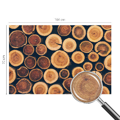 Papel mural con patrón decorativo con motivos de círculos de madera