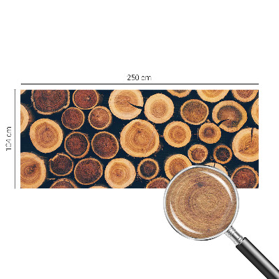 Papel mural con patrón decorativo con motivos de círculos de madera