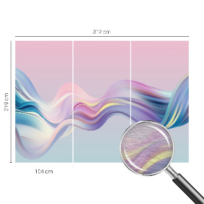Papel mural texturado decorativo con diseño de olas coloridas