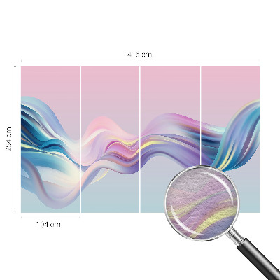 Papel mural texturado decorativo con diseño de olas coloridas