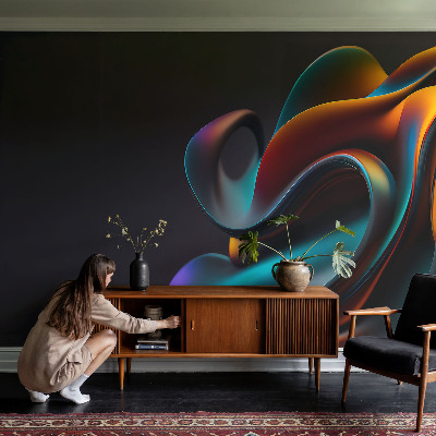 Mural decorativo con un remolino colorido