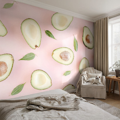 Fotomural decorativo para cabecero de cama con composición de aguacate para decorar el cabecero